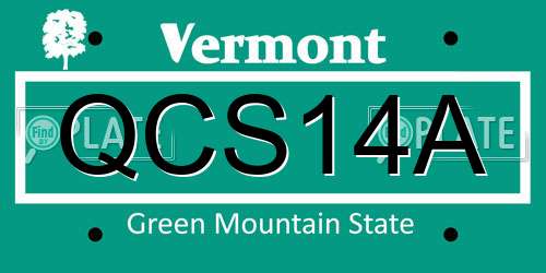 QCS14A Vermont License Plate