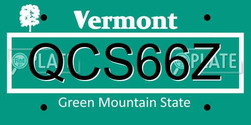 QCS66Z Vermont License Plate
