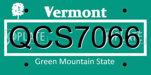 QCS7066 Vermont License Plate