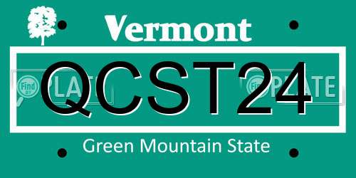 QCST24 Vermont License Plate