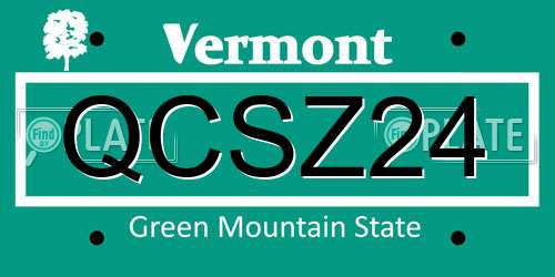 QCSZ24 Vermont License Plate