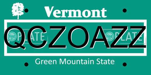 QCZOAZZ Vermont License Plate