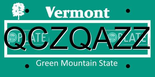 QCZQAZZ Vermont License Plate