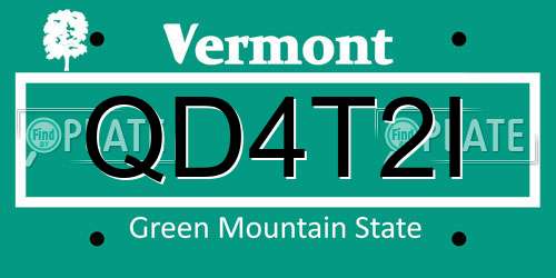 QD4T2I Vermont License Plate