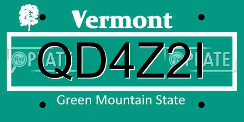QD4Z2I Vermont License Plate