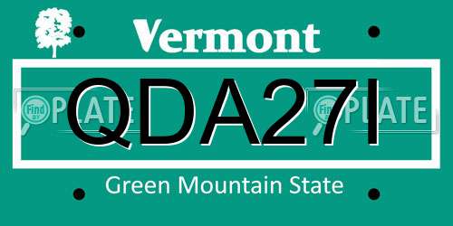 QDA27I Vermont License Plate