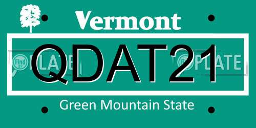QDAT21 Vermont License Plate