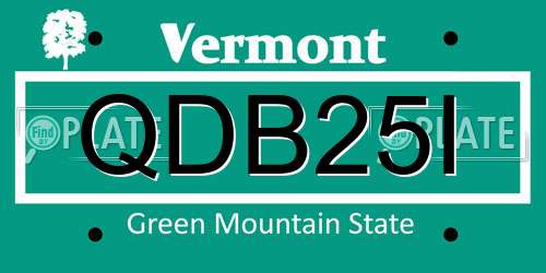 QDB25I Vermont License Plate