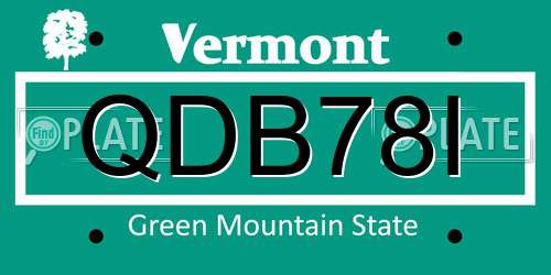 QDB78I Vermont License Plate