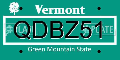 QDBZ51 Vermont License Plate