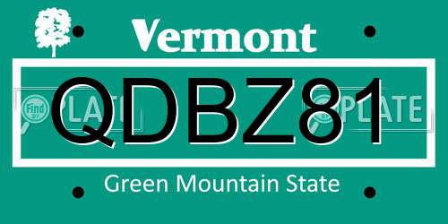 QDBZ81 Vermont License Plate