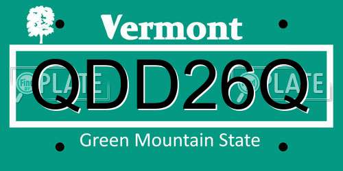 QDD26Q Vermont License Plate