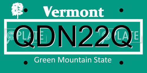 QDN22Q Vermont License Plate