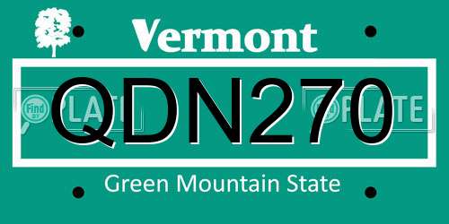 QDN270 Vermont License Plate