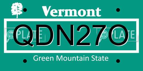 QDN27O Vermont License Plate