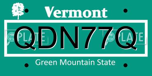 QDN77Q Vermont License Plate