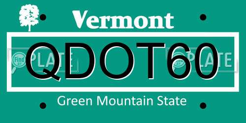 QDOT60 Vermont License Plate