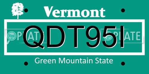 QDT95I Vermont License Plate