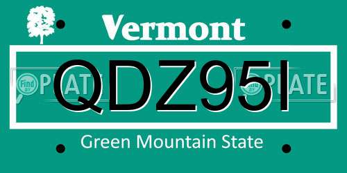 QDZ95I Vermont License Plate