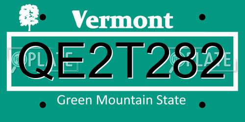 QE2T282 Vermont License Plate