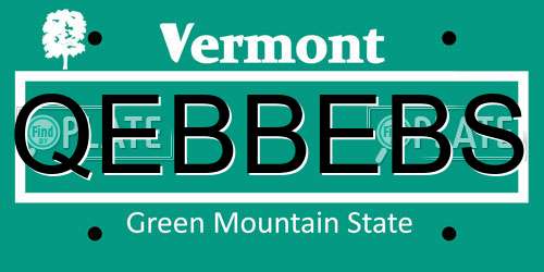 QEBBEBS Vermont License Plate