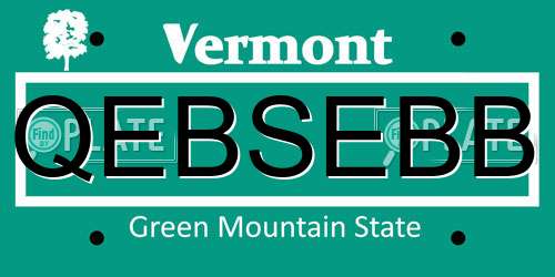 QEBSEBB Vermont License Plate