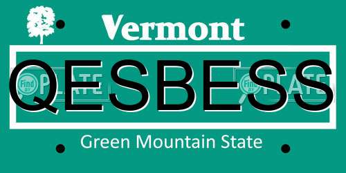 QESBESS Vermont License Plate