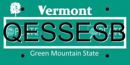 QESSESB Vermont License Plate