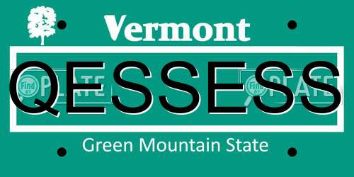 QESSESS Vermont License Plate