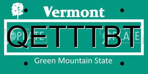 QETTTBT Vermont License Plate