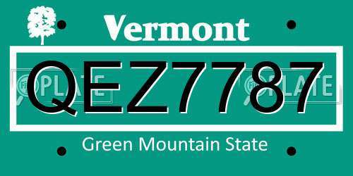 QEZ7787 Vermont License Plate