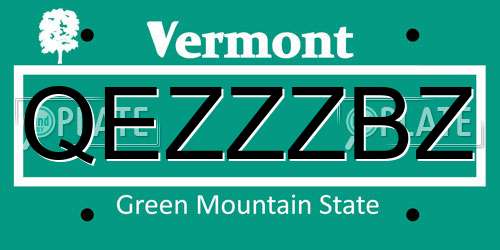QEZZZBZ Vermont License Plate
