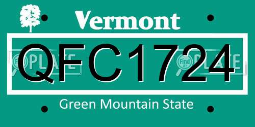 QFC1724 Vermont License Plate