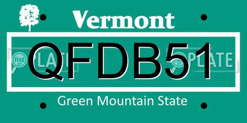 QFDB51 Vermont License Plate