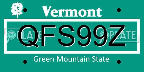 QFS99Z Vermont License Plate