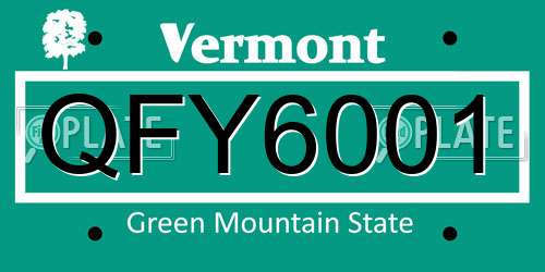 QFY6001 Vermont License Plate