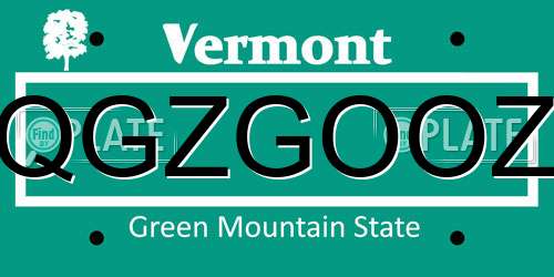 QGZGOOZ Vermont License Plate