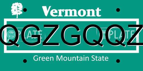 QGZGQQZ Vermont License Plate