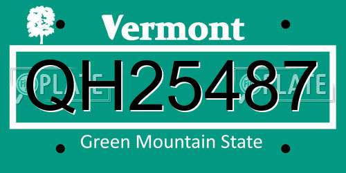 QH25487 Vermont License Plate