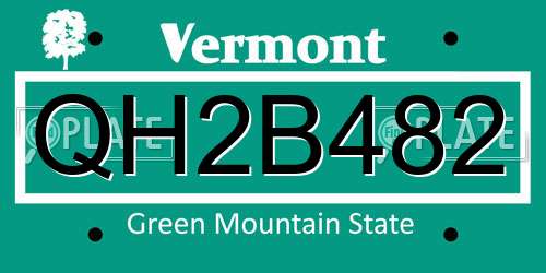 QH2B482 Vermont License Plate