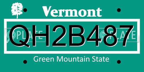 QH2B487 Vermont License Plate