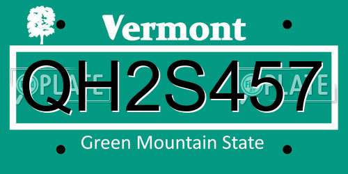 QH2S457 Vermont License Plate