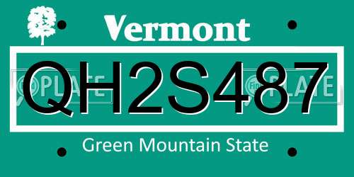 QH2S487 Vermont License Plate