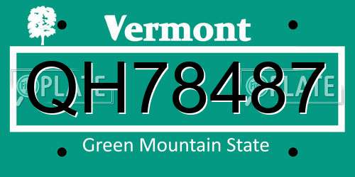 QH78487 Vermont License Plate