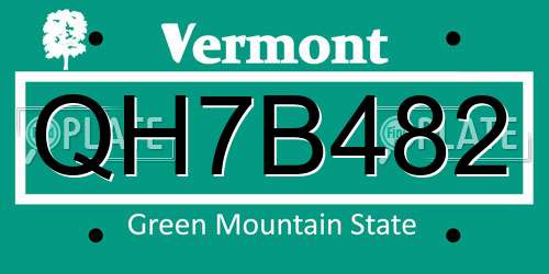 QH7B482 Vermont License Plate