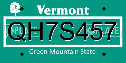 QH7S457 Vermont License Plate