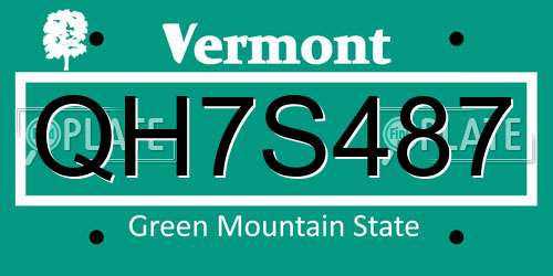 QH7S487 Vermont License Plate