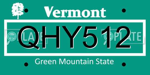 QHY512 Vermont License Plate