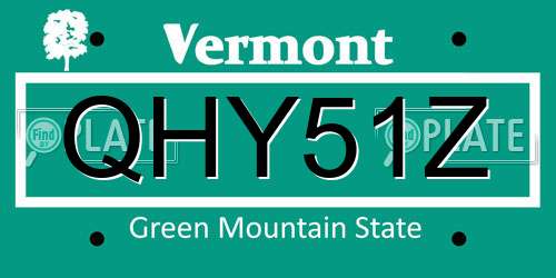 QHY51Z Vermont License Plate