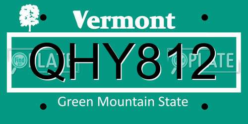 QHY812 Vermont License Plate